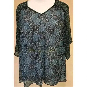 Mason Mackenzie Floral Sheer Career 3/4 Sleeve